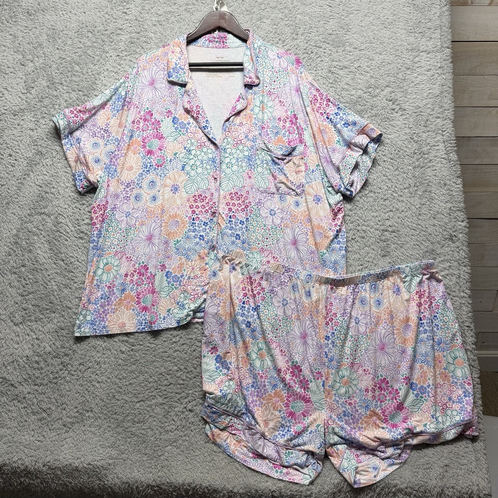 Little Sleepies Bamboo Pajama Set Floral Doodle Blooms 3XL Limited Edition